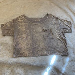 Hollister Metallic Crop Shirt